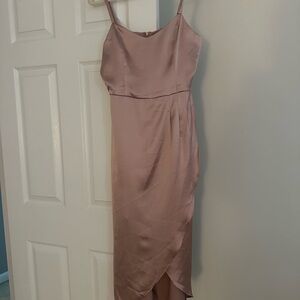 Lulu's Pink Asymmetrical Slip Dress for Weddings